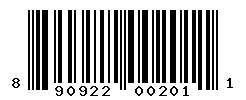 UPC barcode number 890922002011