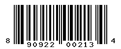 upc 890922002134 barcode image