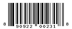 upc 890922002318 barcode image