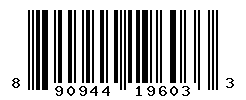 UPC barcode number 890944196033