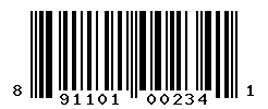UPC barcode number 891101002341