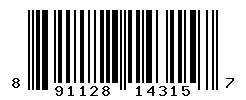 UPC barcode number 891128143157