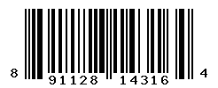 UPC barcode number 891128143164