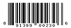 UPC barcode number 891399002306