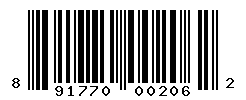 UPC barcode number 891770002062