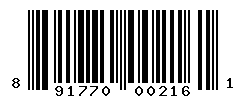 UPC barcode number 891770002161