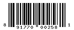 UPC barcode number 891770002581