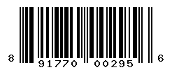 UPC barcode number 891770002956