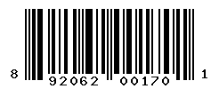 UPC barcode number 892062001701
