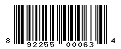 UPC barcode number 892255000634