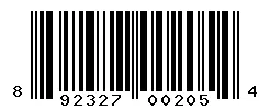 UPC barcode 892327002054
