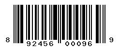 UPC barcode number 892456000969