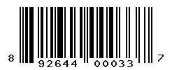 UPC barcode number 892644000337