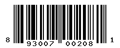 UPC barcode number 893007002081