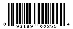 UPC barcode 893169002554