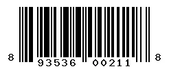 UPC barcode 893536002118