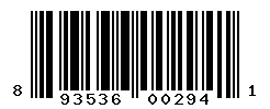 UPC barcode number 893536002941