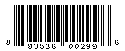 UPC barcode number 893536002996