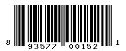 upc 893577001521 barcode image