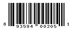 UPC barcode number 893594002051