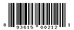 UPC barcode number 893615002121