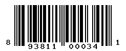 UPC barcode number 893811000341