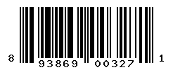 UPC barcode number 893869003271