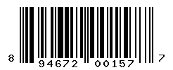 UPC barcode number 894672001577