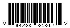 UPC barcode number 894700010175