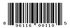 UPC barcode number 896116001105