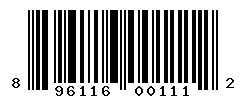upc 896116001112 barcode image