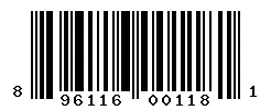 UPC barcode 896116001181