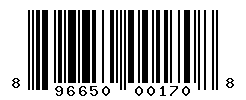 UPC barcode number 896650001708