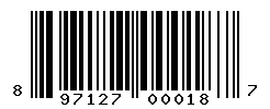 UPC barcode number 897127000187