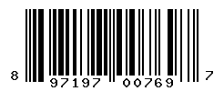 UPC barcode number 897197007697