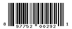 UPC barcode number 897752002921