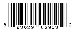 UPC barcode number 898029629582