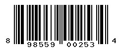 UPC barcode number 898559002534