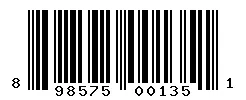 UPC barcode 898575001351