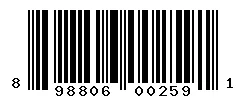 UPC barcode 898806002591
