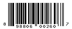 UPC barcode 898806002607