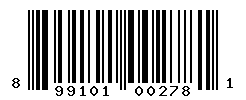 UPC barcode number 899101002781