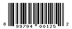 UPC barcode 899794001252