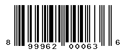 UPC barcode number 899962000636