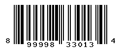 UPC barcode number 899998330134