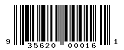 UPC barcode number 9356207000161