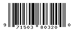 UPC barcode number 971503803200