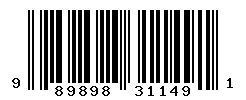 UPC barcode number 989898311491