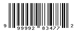 UPC barcode number 999992834772
