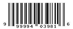 UPC barcode 999994039816